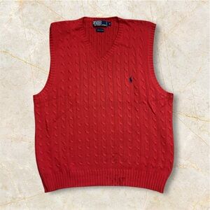 Vintage Polo Ralph Lauren Red V-Neck Sweater Vest